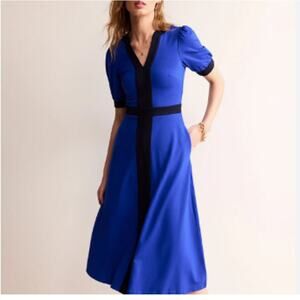 Boden Petra Ponte Midi Dress Blue Size 6